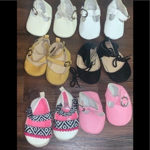 Lot of 6 pairs baby girl shoes